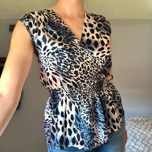 cheetah peplum top